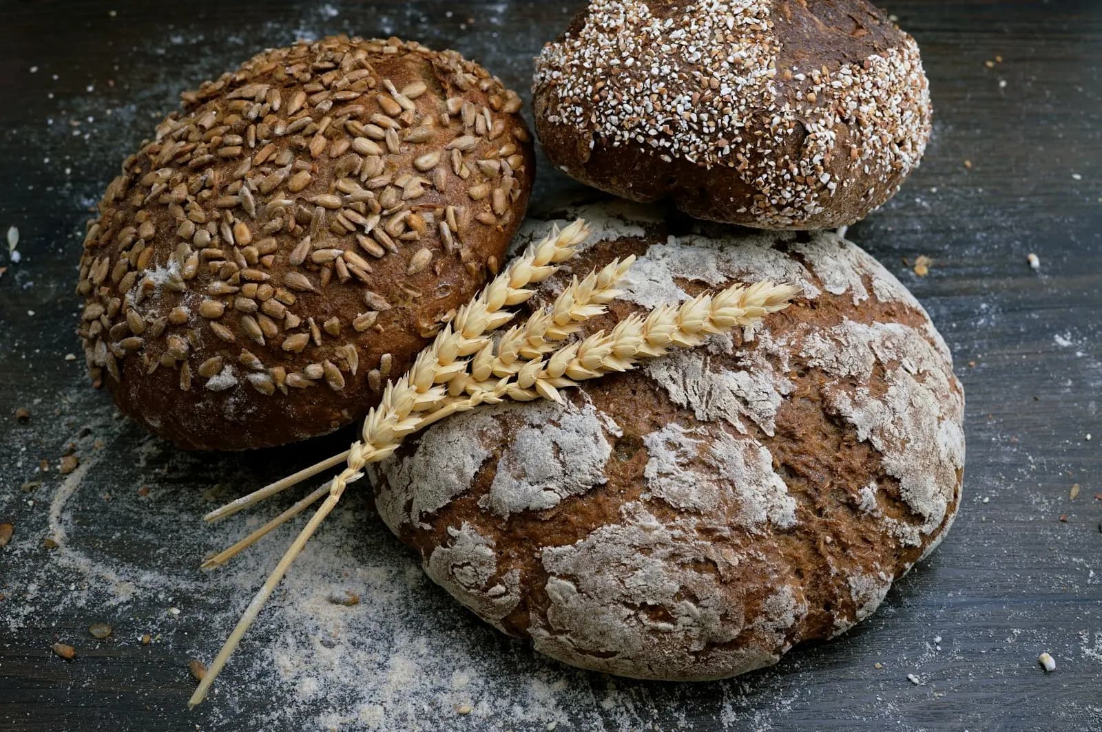 Freshly baked bread loaves